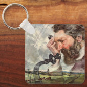 Antieke Zakelijke Alexander Graham Bell Telefoon Sleutelhanger (Voorkant)