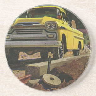 Antieke zakelijke architect bouw aannemer zandsteen onderzetter