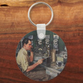 Antieke Zakelijke, Betaaltelefoon Telefoon Reparat Sleutelhanger (Voorkant)