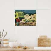 Antieke Zakelijke Bouwplaats met Landmeter Poster (Keuken)