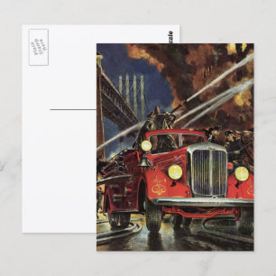Antieke Zakelijke, Brandweerlieden Brandweerwagens Briefkaart
