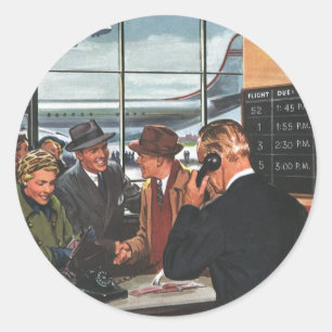 Antieke Zakelijke Manieren, Mensen Achter de Lucht Ronde Sticker