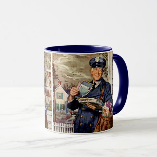 Antieke Zakelijke, Postbode die postbrieven bezorg Mok (Voorkant rechts)