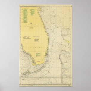 Antieke zeekaart van Florida Poster
