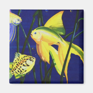 Antieke Zeeleven Vis, Fantasie Goudvis in Aquarium Magneet