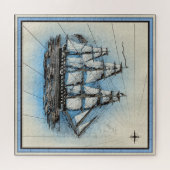 Antieke Zeevaart Zeilschip Zeilboot Legpuzzel (Horizontaal)
