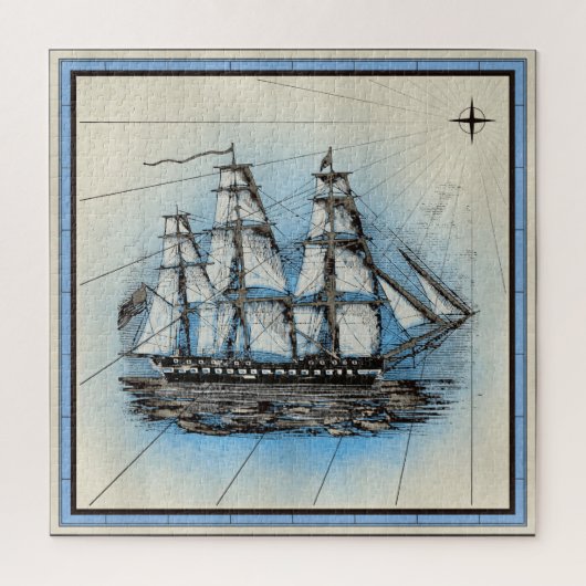 Antieke Zeevaart Zeilschip Zeilboot Legpuzzel (Verticaal)