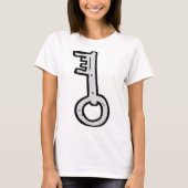 Antieke Zilveren Vintage Sleutel Handgetekend T-shirt (Voorkant)
