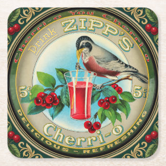 ANTIEKE ZIPP'S TIP TRAY C1900 VIERKANTE KARTONNEN ONDERZETTER