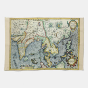 Antieke Zuidoost-Aziatische kaart door Mercator / Theedoek