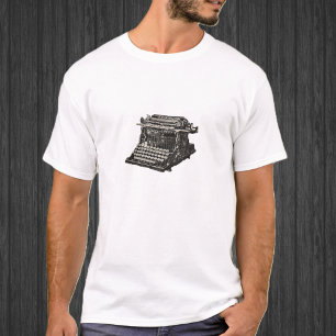 Antieke Zwart Ouderwetse Schrijfmachine T-shirt