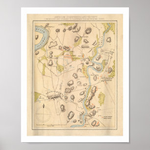 Antietam Battlefield kaart (1864) Poster