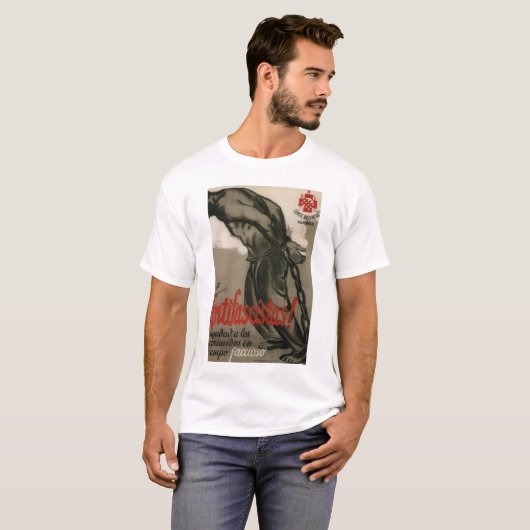 Antifascist! Help het onderdrukte_Propaganda-Poste T-shirt (Voorkant volledig)