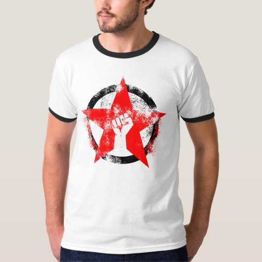 antifascistische ster t-shirt (Voorkant)