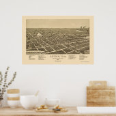Antigo, WI Panorama Map - 1886 Poster (Keuken)