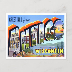Antigo, Wisconsin  Big Letters Briefkaart