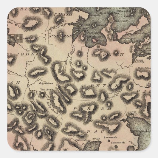 Antigua 2 vierkante sticker (Voorkant)