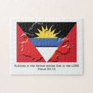 ANTIGUA BARBUDA Gezegende natie ANTIGUAN FLAG Legpuzzel