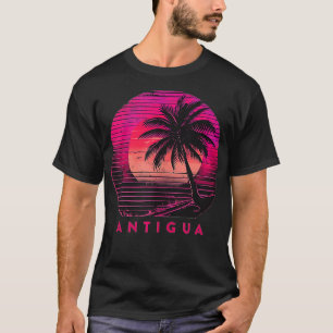 Antigua Barbuda Strand Palm Trees Zomer Zonsonderg T-shirt