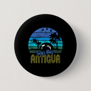 Antigua Caribische strandvakantie souvenir Ronde Button 5,7 Cm