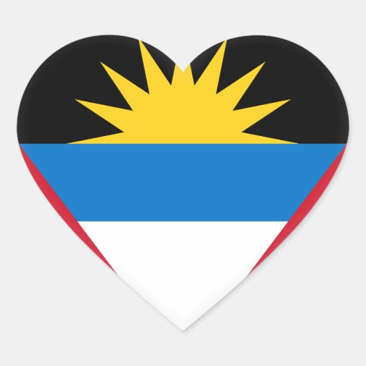 Antigua en Barbuda Flag Hart Sticker (Voorkant)