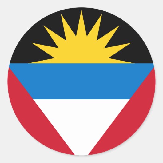 Antigua en Barbuda Flag Ronde Sticker (Voorkant)