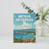 Antigua en Barbuda Illustratie Reizen Art Retro Briefkaart (Staand voorkant)
