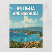 Antigua en Barbuda Illustratie Reizen Art Retro Briefkaart (Voorkant)