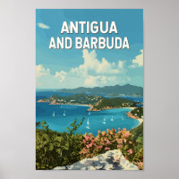 Antigua en Barbuda Illustratie Reizen Art Retro