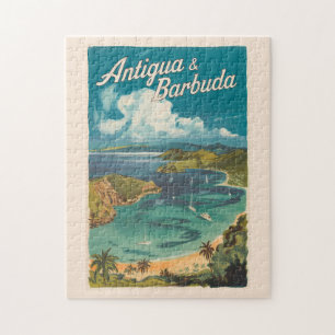 Antigua en Barbuda Painterly Travel Art Vintage Legpuzzel