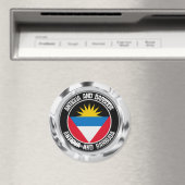 Antigua en Barbuda Round Emblem Magneet (Insitu (Vaatwasser))