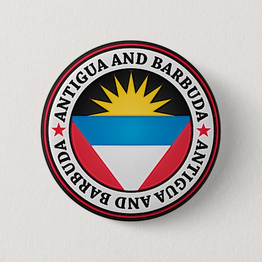 Antigua en Barbuda Round Emblem Ronde Button 5,7 Cm (Voorkant)