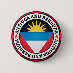 Antigua en Barbuda Round Emblem Ronde Button 5,7 Cm