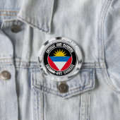 Antigua en Barbuda Round Emblem Ronde Button 7,6 Cm (In situ)