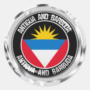 Antigua en Barbuda Round Emblem Ronde Sticker