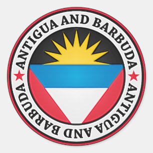 Antigua en Barbuda Round Emblem Ronde Sticker