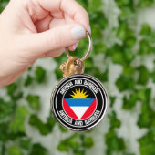 Antigua en Barbuda Round Emblem Sleutelhanger (Hand)