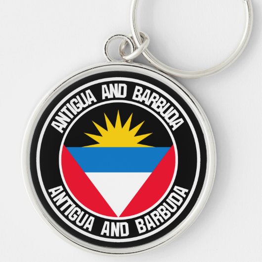 Antigua en Barbuda Round Emblem Sleutelhanger (Voorkant)
