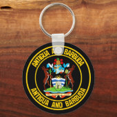 Antigua en Barbuda Round Emblem Sleutelhanger (Voorkant)