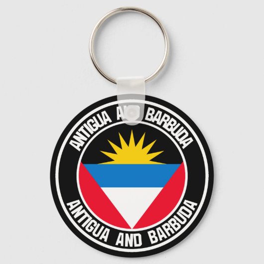Antigua en Barbuda Round Emblem Sleutelhanger (Voorkant)