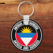 Antigua en Barbuda Round Emblem Sleutelhanger (Voorkant)