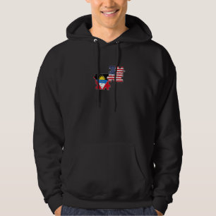 Antigua en Barbuda USA Antiguan American Flag Hoodie