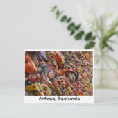 Antigua, Guatemala Maya Masques en bois Carte post (Debout devant)