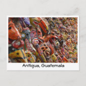 Antigua, Guatemala Maya Masques en bois Carte post (Devant)