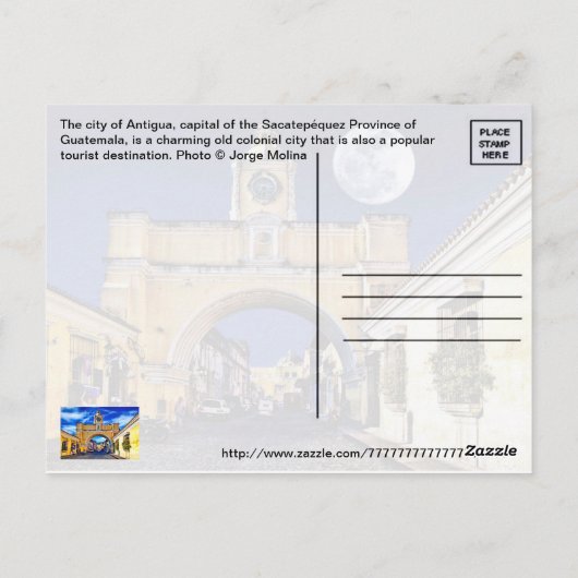 Antigua, Guatemala, Midden-Amerika Briefkaart (Achterkant)