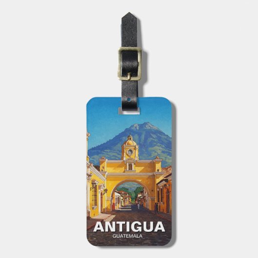 Antigua Guatemala Reizen Bagagelabel (Voorkant verticaal)