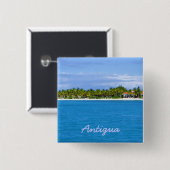 Antigua Island Pin Vierkante Button 5,1 Cm (Voorkant /achterkant)