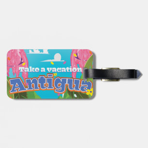 Antigua Island, vintage reiskunst in het poster. Bagagelabel