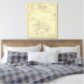 Antigua Lithograded Map Canvas Afdruk (Insitu (Slaapkamer))