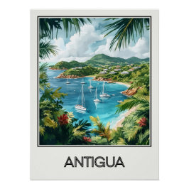 Antigua-vintonijn, tropische baai perfect poster